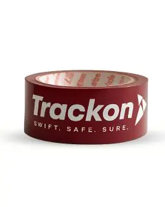 Trackon printed Maroon Tape, 36mm X 65 meter,40 micron